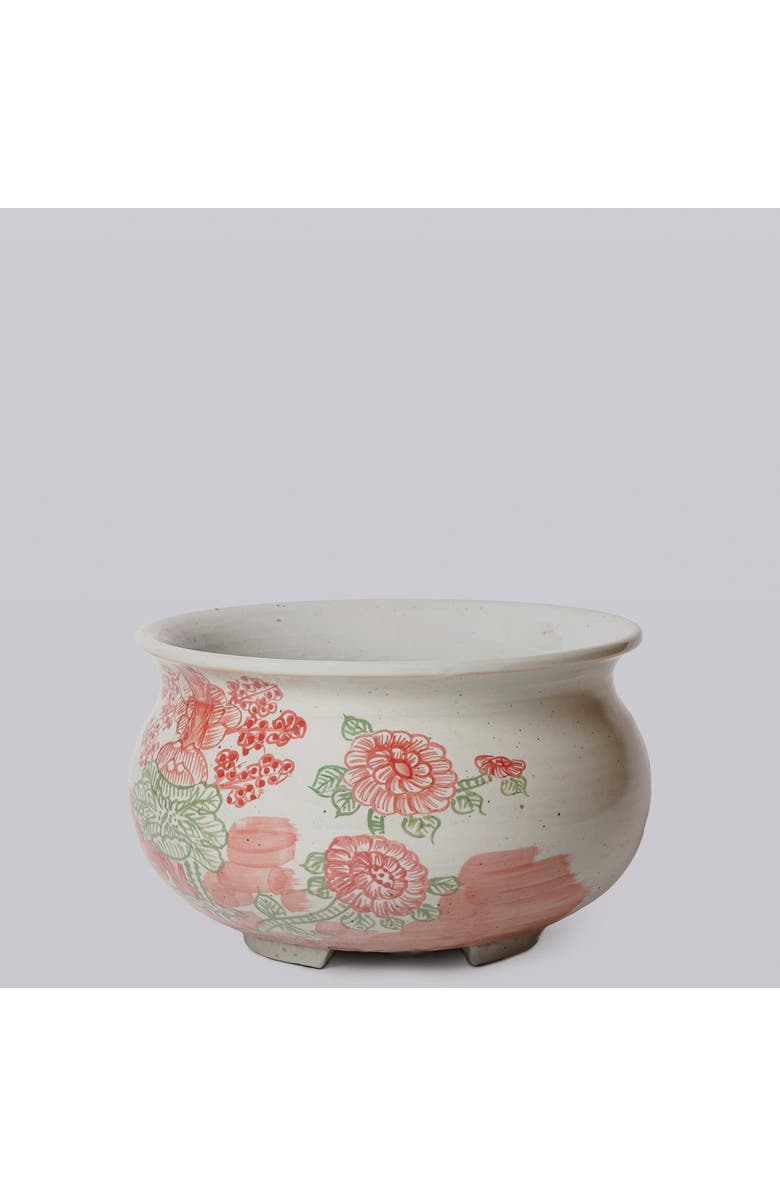 Cobalt Guild Rustic Four Seasons Pink & Green Porcelain Bulbous Cachepot, Alternate, color, Pink And Green