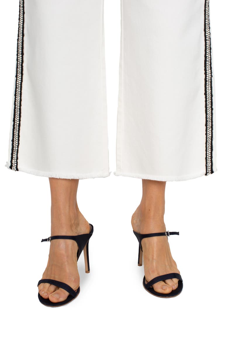 Liverpool Los Angeles Stride Braided Stripe Frayed High Waist Crop Wide Leg Jeans, Alternate, color, 