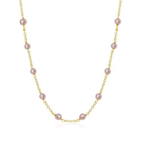 The Lovery Fine Jewelry Pink Pearl Bead Chain Necklace In Pink