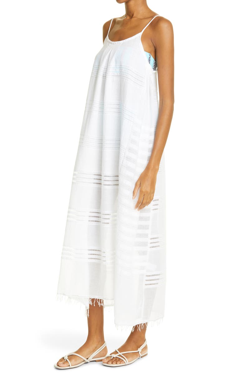 lemlem Abira Cover-Up Slipdress, Alternate, color, White