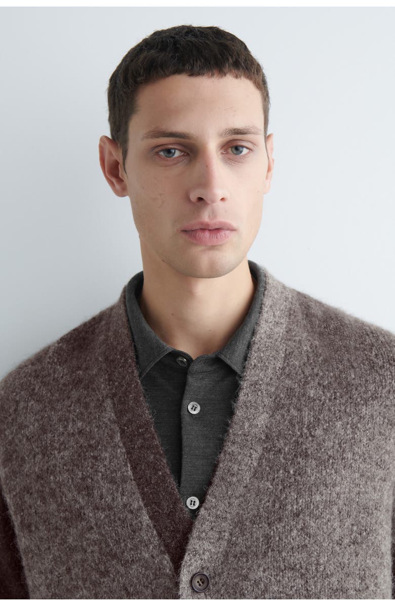 COS Degradé Alpaca-blend Cardigan, Alternate, color, Gray / Dégradé
