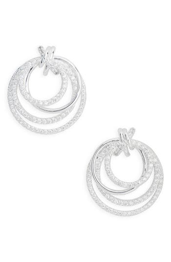 Ak Anne Klein Interlocking Frontal Hoop Earrings In Silver