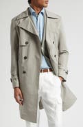 Eleventy Cotton & Silk Trench Coat