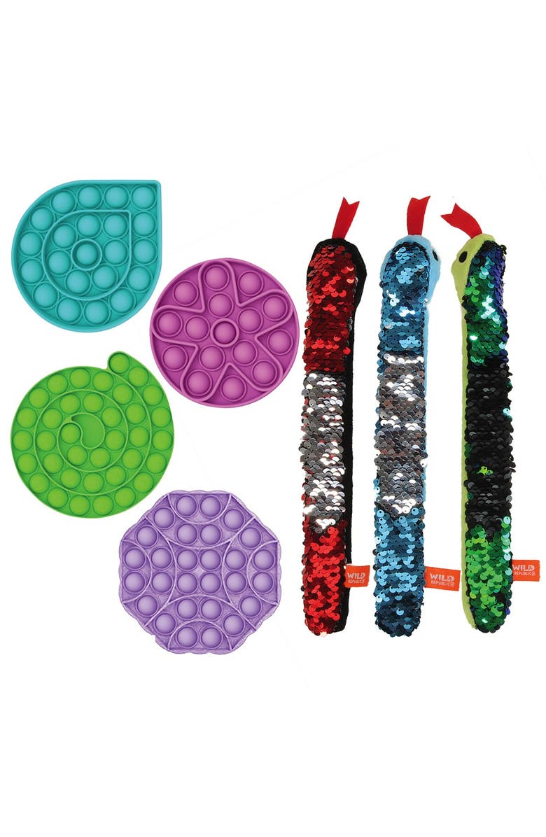 Kaplan Early Learning Company Multi-Sensory Fidget Popper & Sequin Kit - 7 Pieces, Main, color, Multicolored