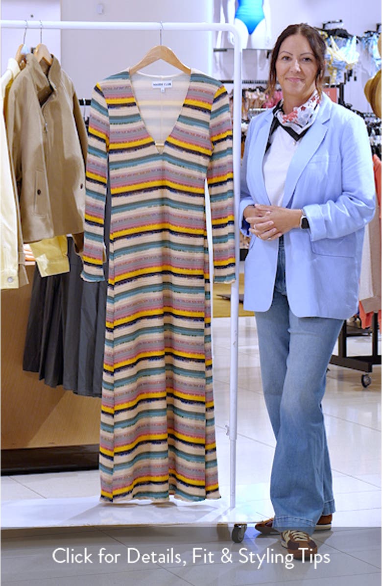 Priscilla Long Sleeve Stripe Knit Dress, sales video thumbnail