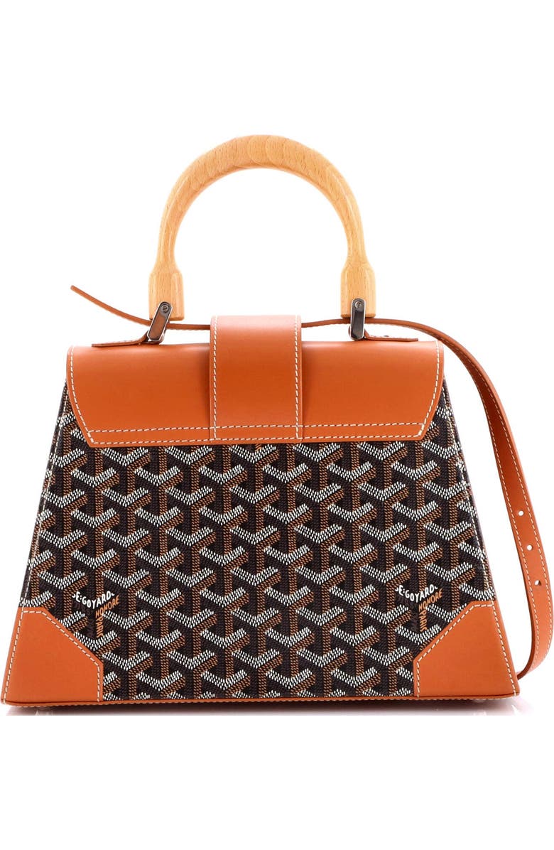 Pre-Owned Goyard Saigon Top Handle Bag Coated Canvas with Leather PM, Alternate, color, Brown