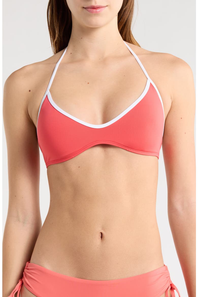 Classic Surf Halter Swim Top, Main, color, RED