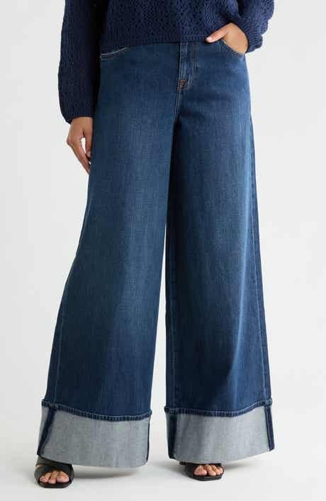 Ravyn High Waist Cuffed Wide Leg Jeans
