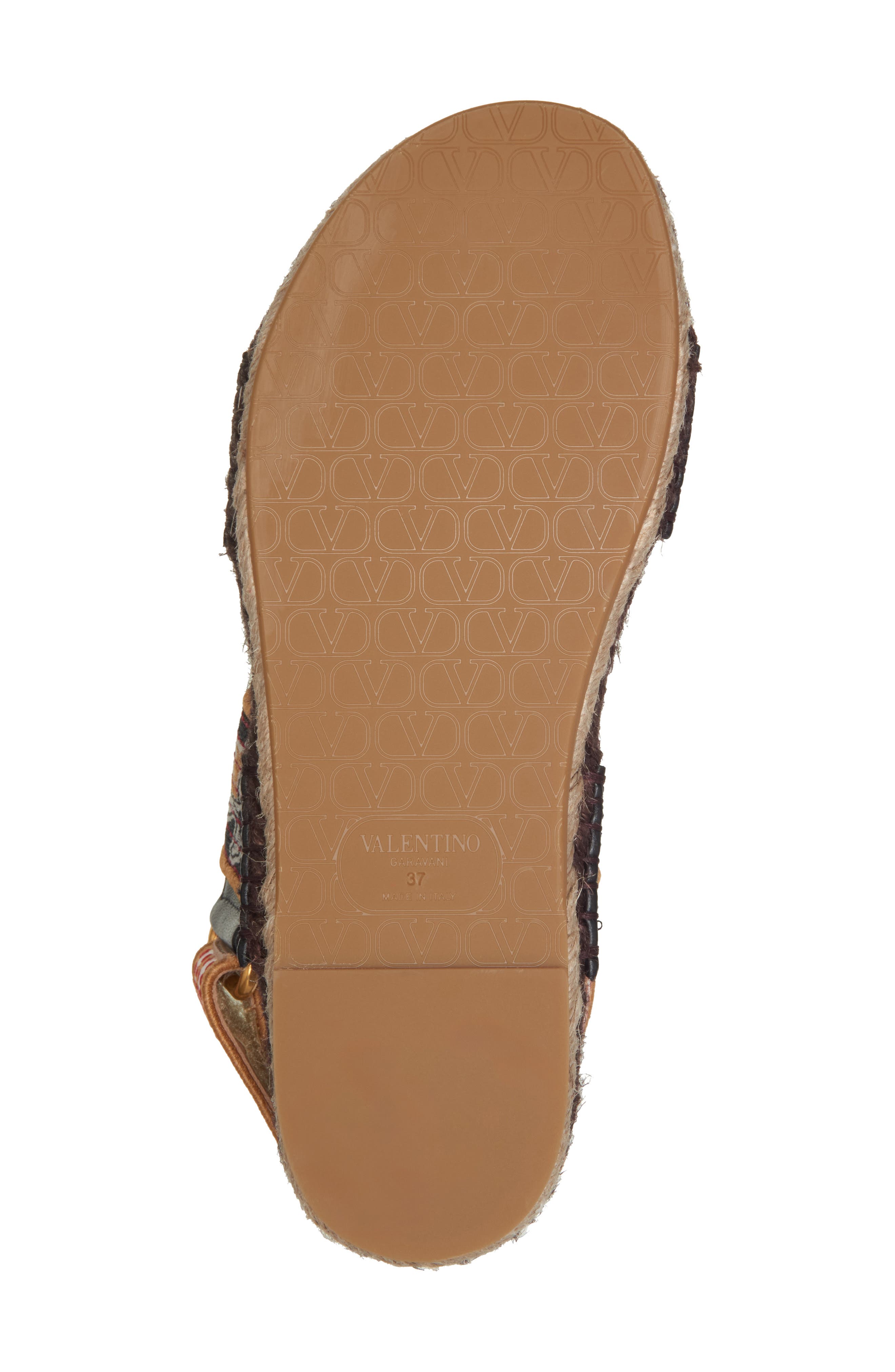 Valentino Garavani Floral Double Strap Espadrille Slingback Sandal, Alternate, color, Natural Multi