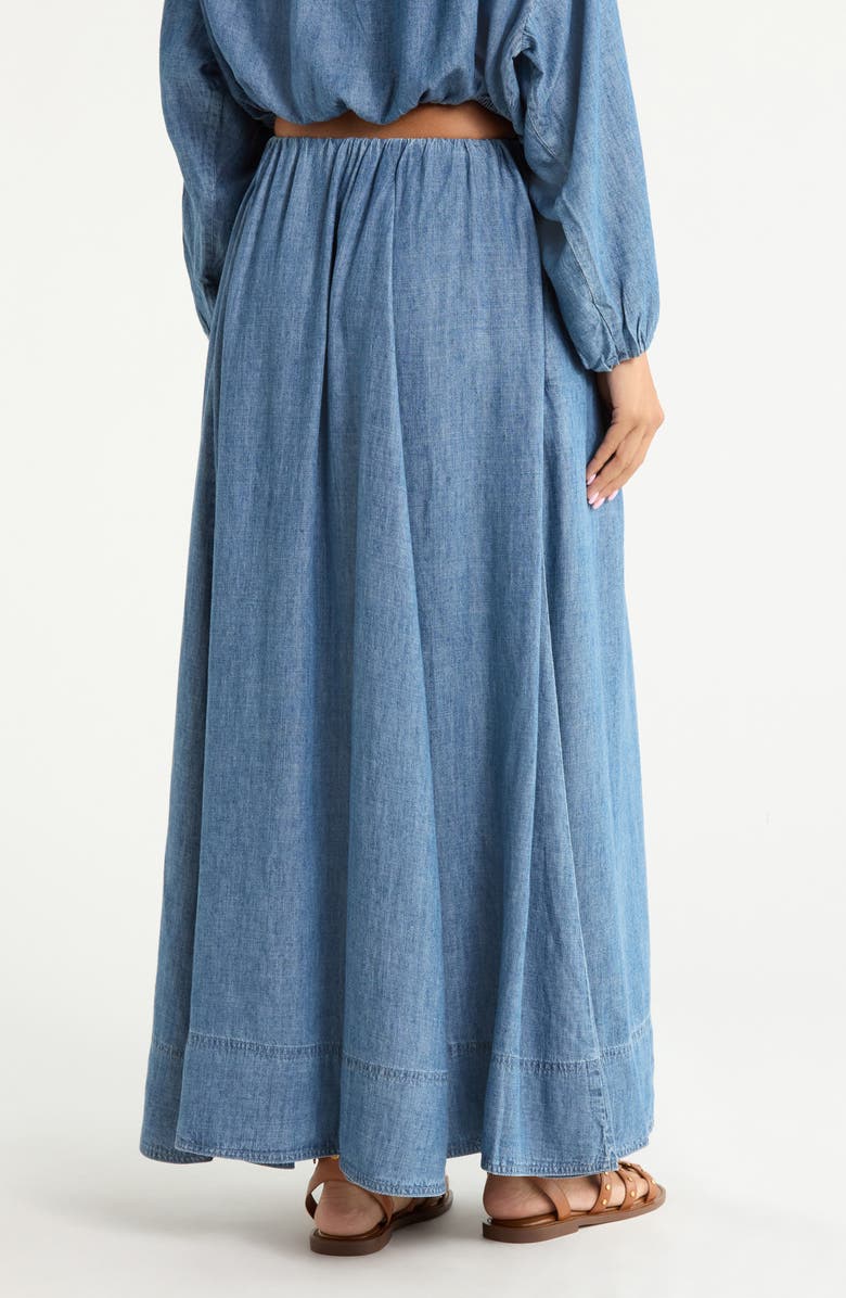 Faherty Tried & True Chambray Maxi Skirt, Alternate, color, River Mist Wash