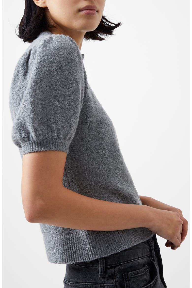 Vhari Puff Sleeve Cardigan, Alternate, color, MEDIUM GREY