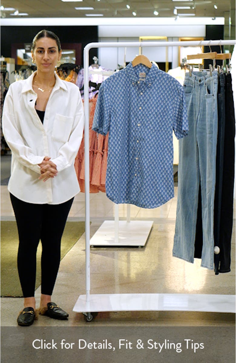 Playa Short Sleeve Stretch Organic Cotton Button-Down Shirt, sales video thumbnail