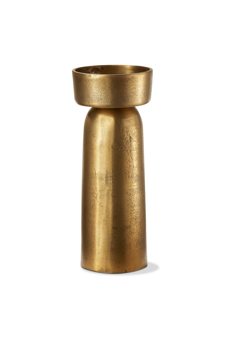 Knoll Tall Pillar Candle Holder, Main, color, Gold