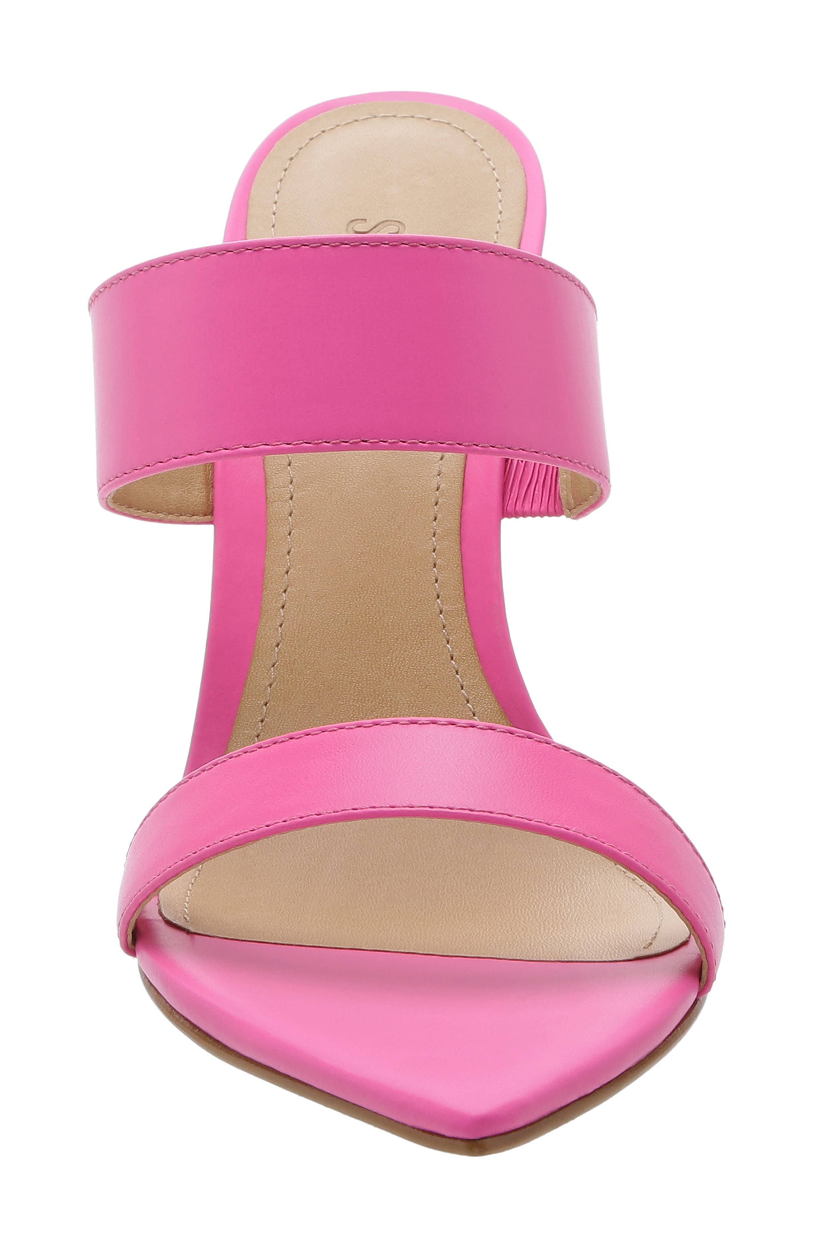 Soraya Wedge Slide Sandal, Alternate, color, NEON PINK NAPPA LEATHER