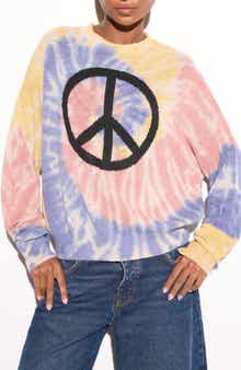 Spiritual Gangster Venice Peace Sign Tie Dye Sweater