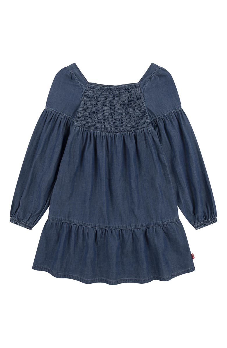 Levi's<sup>®</sup> Kids' Smocked Long Sleeve Tiered Dress, Main, color,