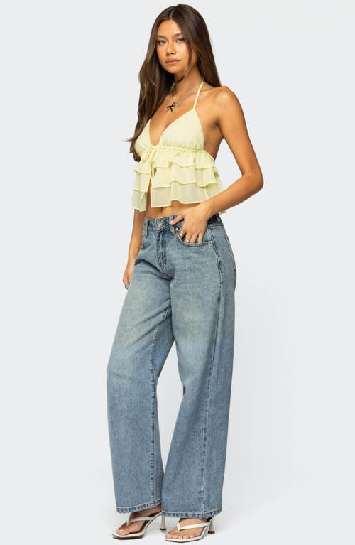 EDIKTED EDIKTED ZEPHI SPLIT FRONT RUFFLE TOP