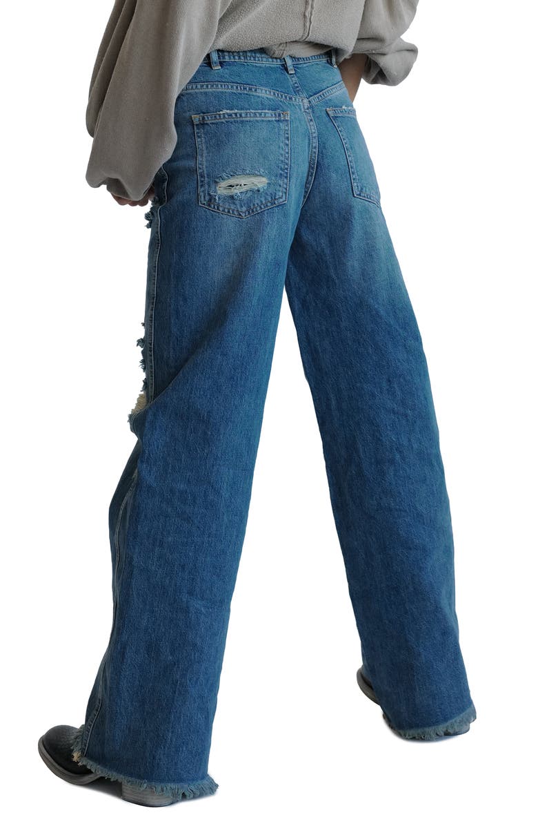 Free People Ollie Extreme Ripped Wide Leg Jeans, Alternate, color,