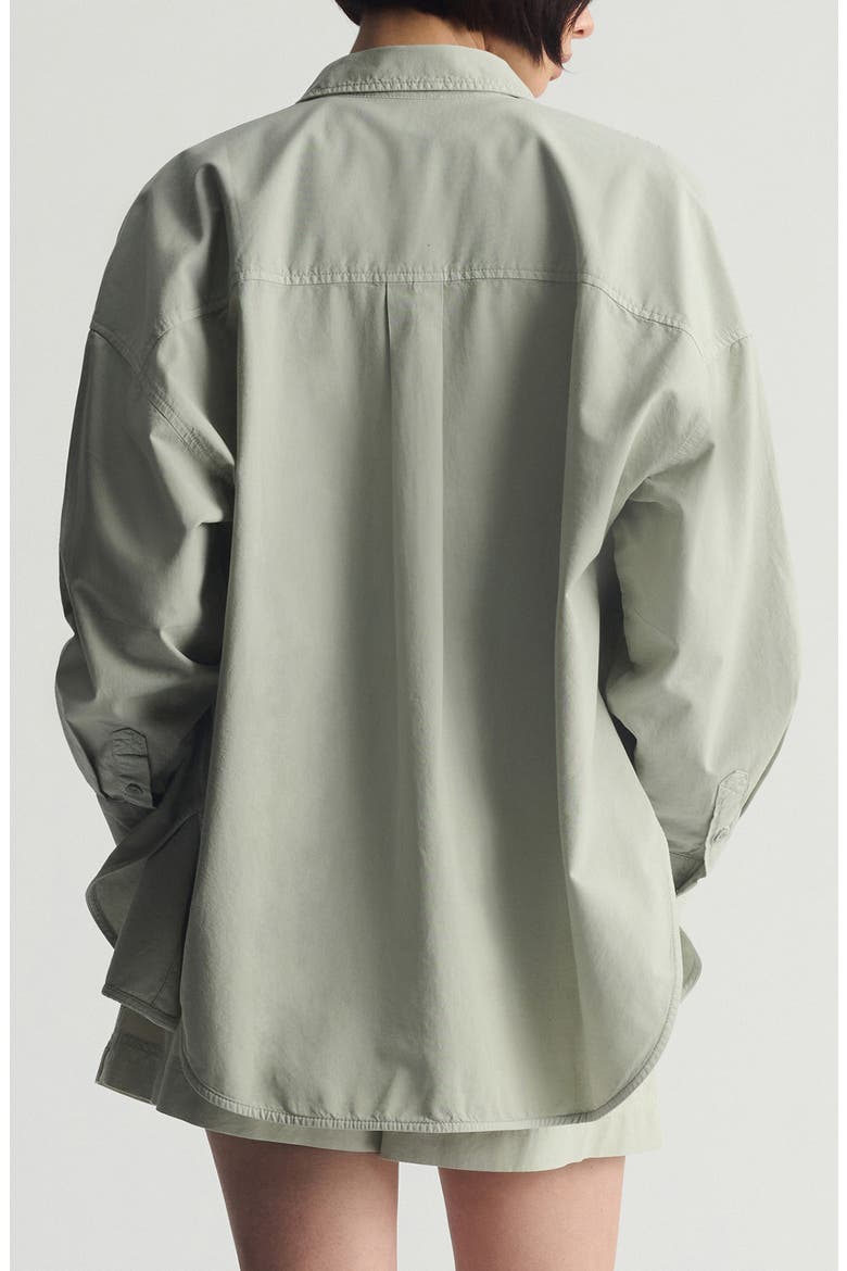 Oversize Button-Up Shirt, Alternate, color, PURITAN GRAY