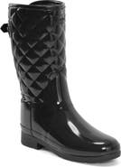 Hunter Refined High Gloss Quilted Short Waterproof Rain Boot