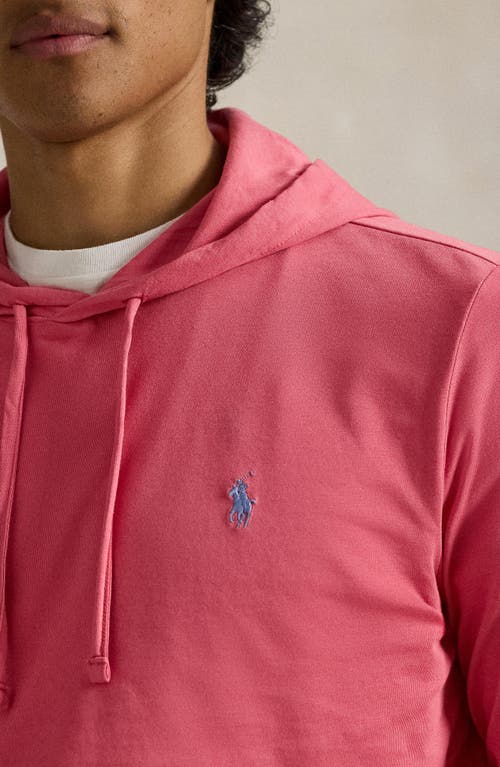 Polo Ralph Lauren Long Sleeve Cotton Jersey Hooded T-shirt In Pink