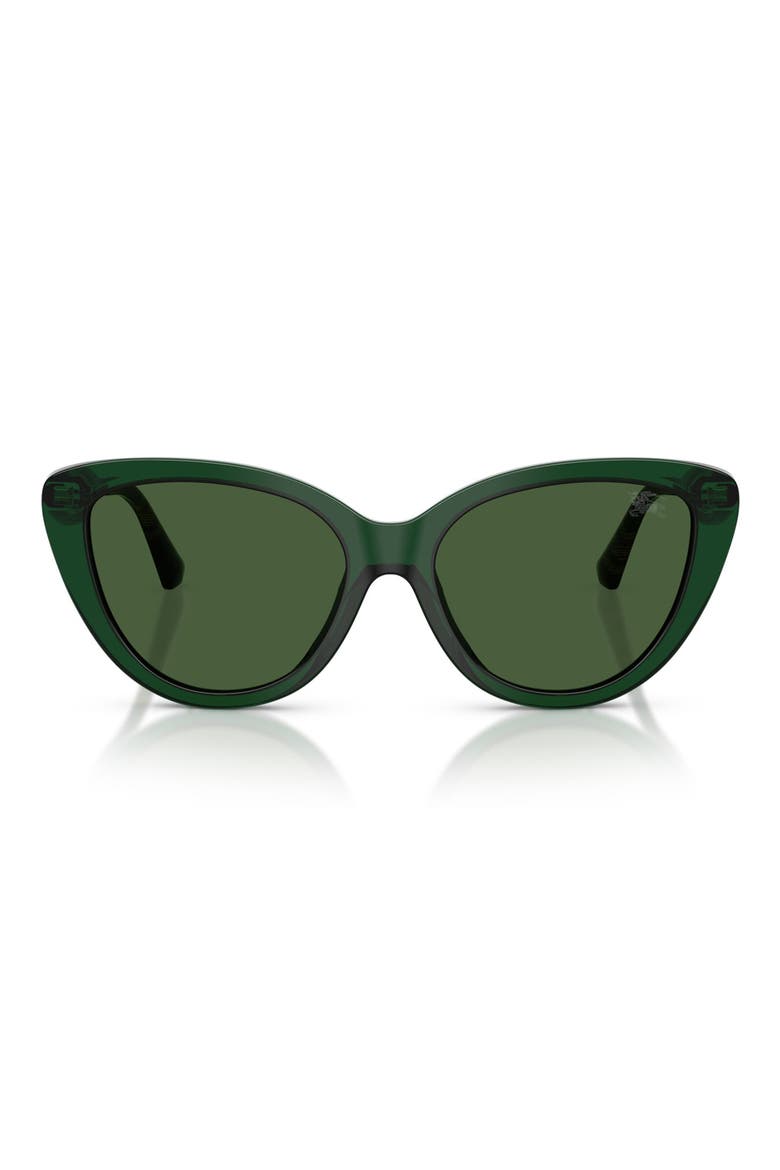 55mm Cat Eye Sunglasses, Main, color, GREEN