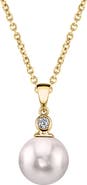 The Pearl Source Akoya Pearl & Diamond Michelle Pendant