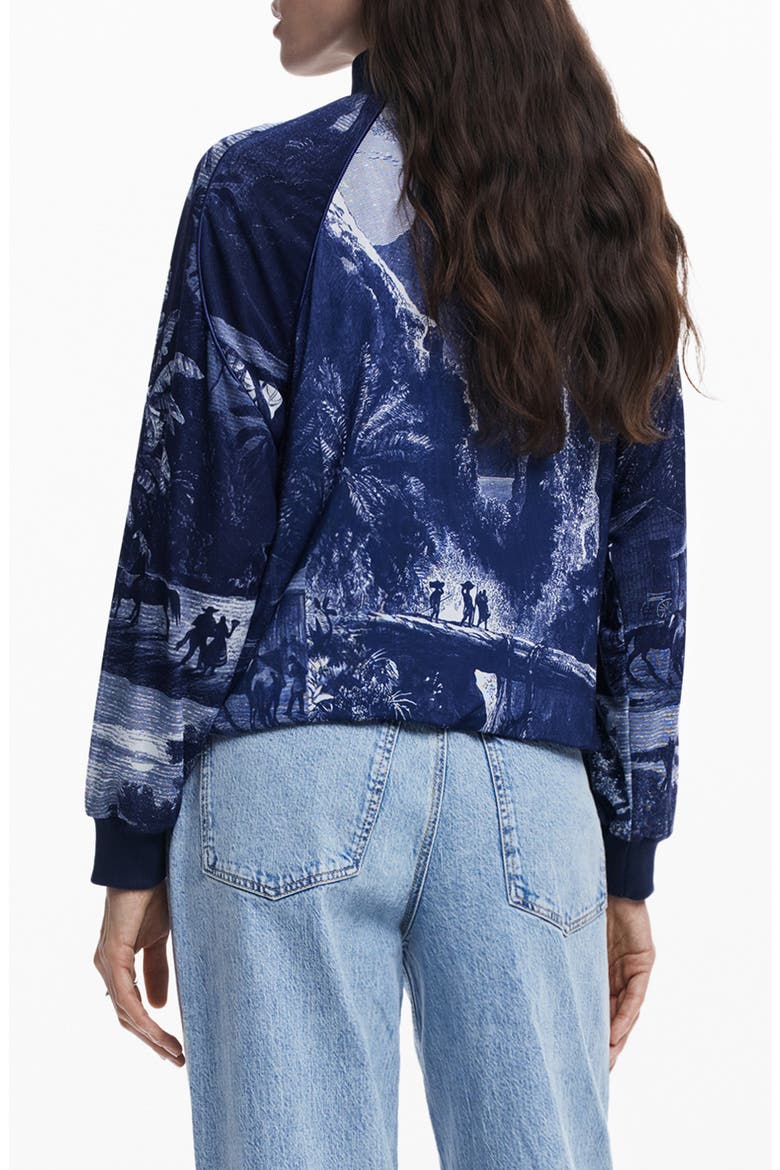 Tree Design Track Jacket Landscape Print Zip-Up Track Jacket (Women) | Nordstrom