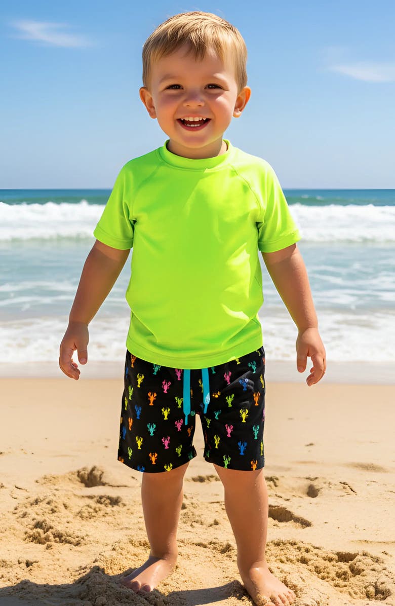 Limeapple Zuma Neon Lime Short Sleeve Rashguard, Alternate, color, Lime