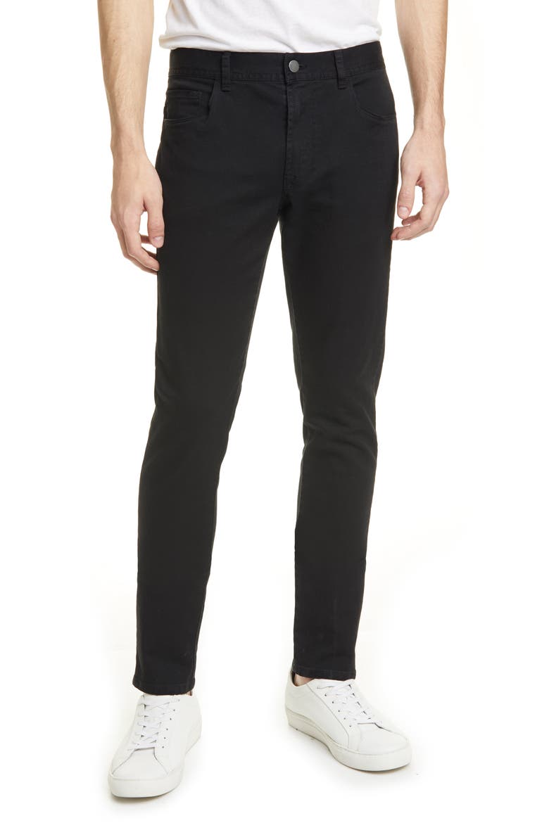 Slim Straight Pants, Main, color, BLACK