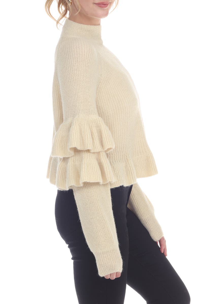 RAIN AND ROSE Ruffle Mock Neck Sweater, Alternate, color, 
