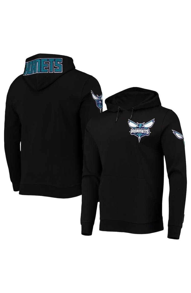 PRO STANDARD Men's Pro Standard Black Charlotte Hornets Logo Pullover Hoodie, Alternate, color, Black