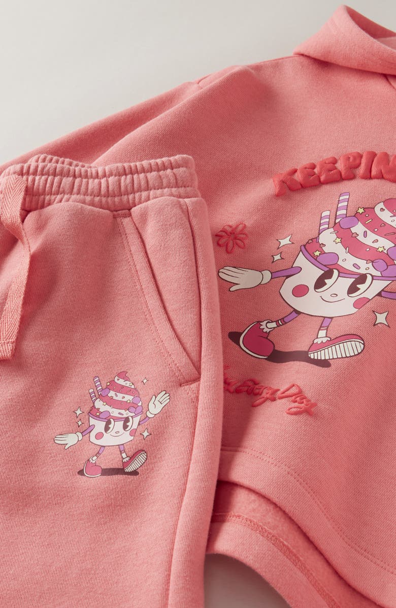 Tucker + Tate Kids' Fleece Hoodie & Pants Set, Alternate, color, Pink Lantana Keep It Cool
