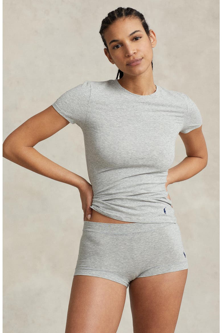 Stretch Cotton T-Shirt, Alternate, color, HEATHER GREY