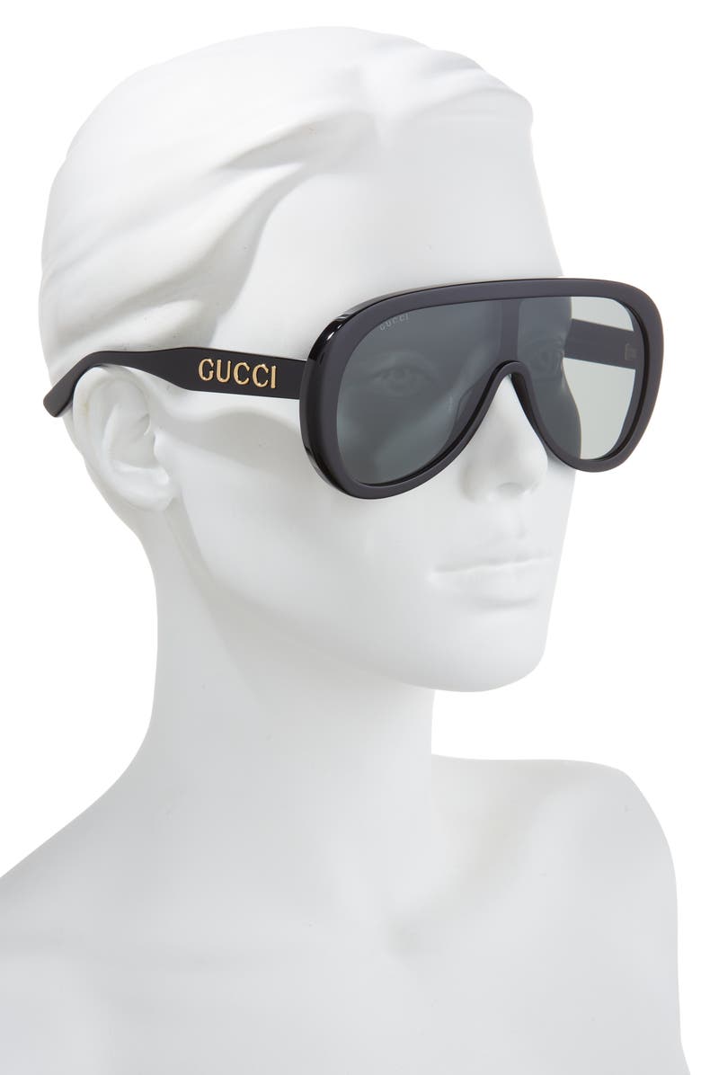 Gucci 99mm Shield Sunglasses, Alternate, color,
