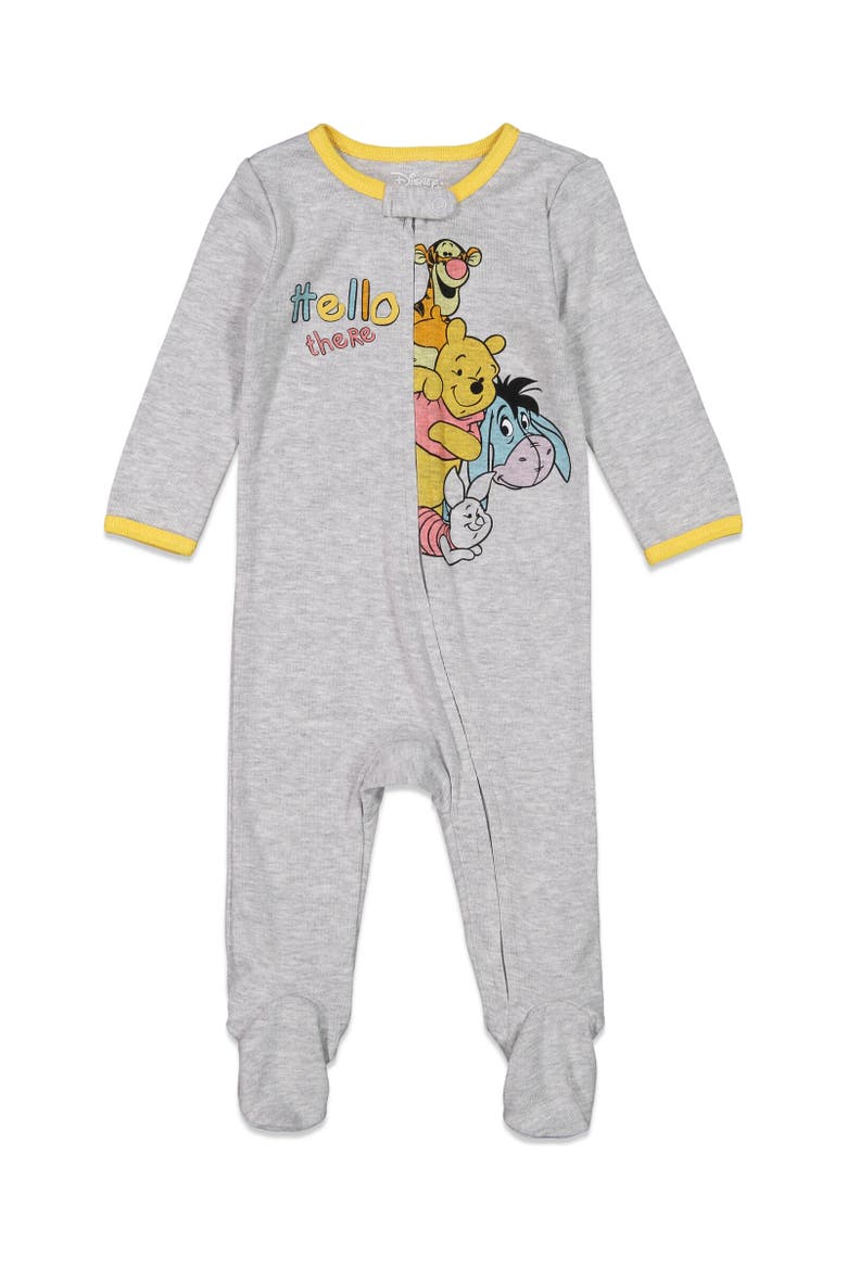 Mickey Mouse 2-Pack Footed One-Piece Sleep N' Play, Alternate, color, Heather Grey Pooh