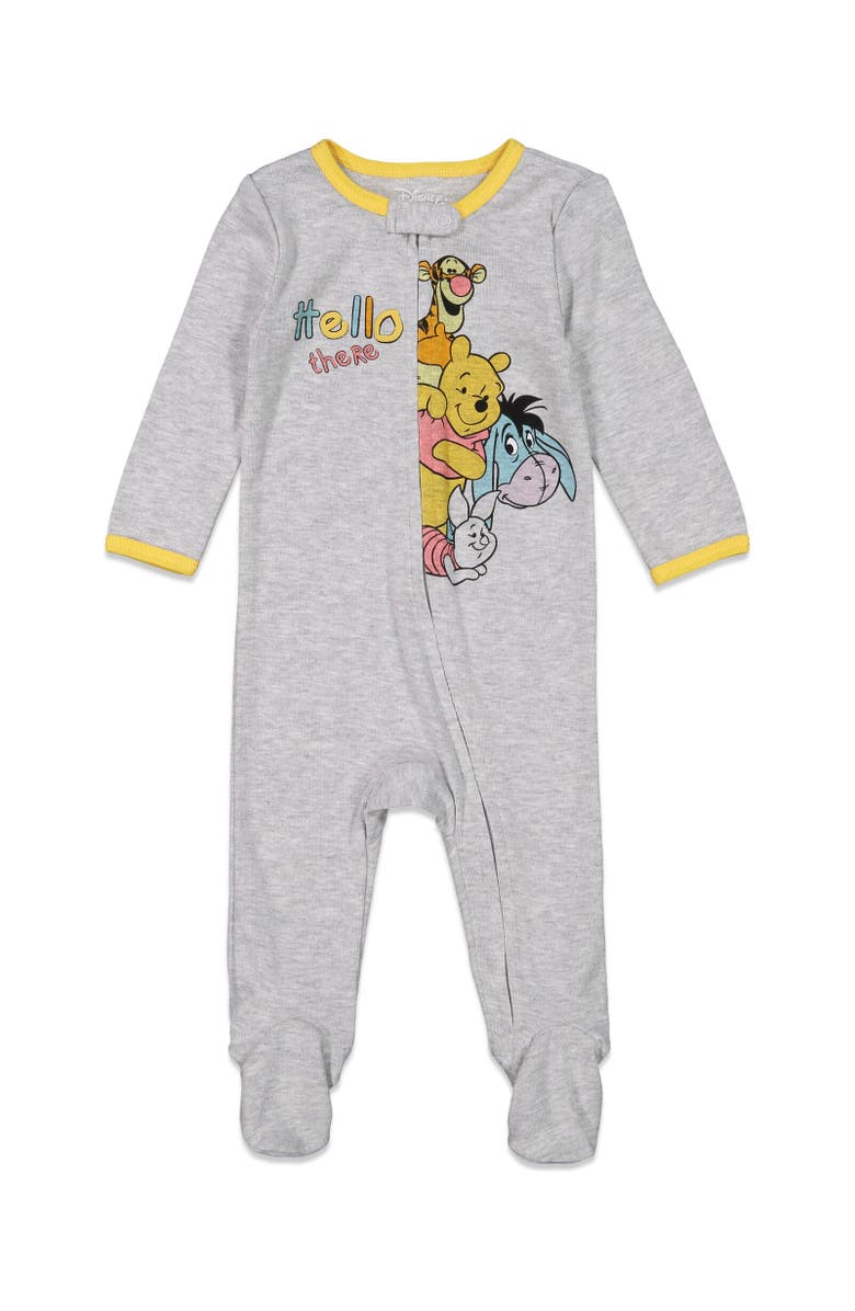 Disney 2-Pack Zip-Up Footed Sleep and Play Coveralls, Alternate, color, Winnie The Pooh Grey