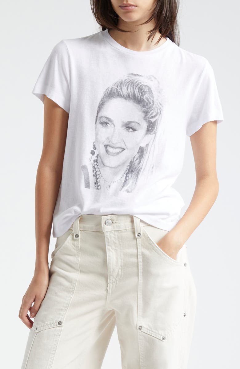 Re/Done Madonna Cotton Graphic T-Shirt, Main, color, 