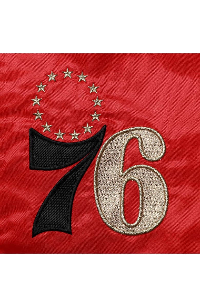 STARTER Men's Starter Red/Black/Green Philadelphia 76ers Black History Month NBA 75th Anniversary Full-Zip Jacket, Alternate, color, Red