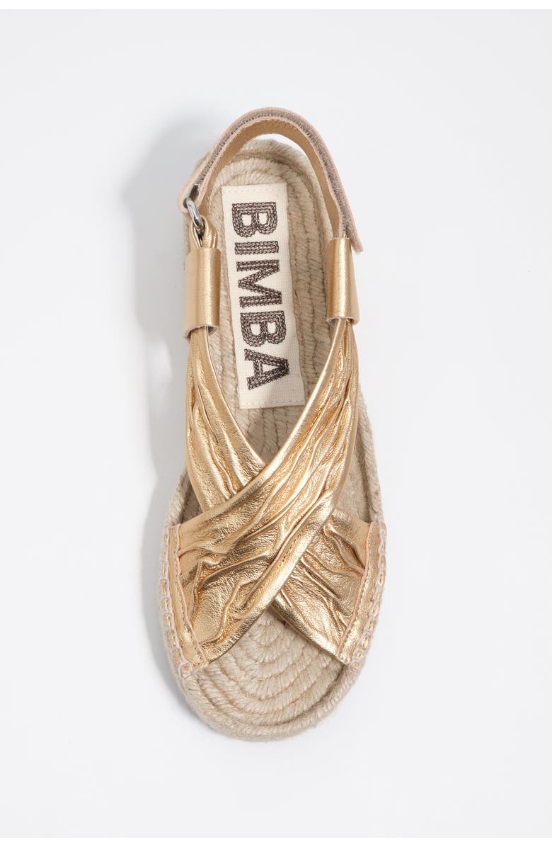 Bimba y Lola Leather Jute Wedge Sandal, Alternate, color, Gold