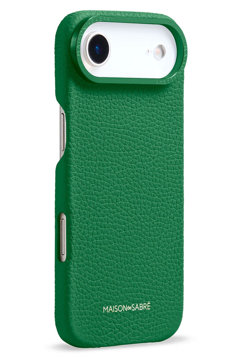 Leather Phone Case iPhone 17 Air, Alternate, color, Emerald Green