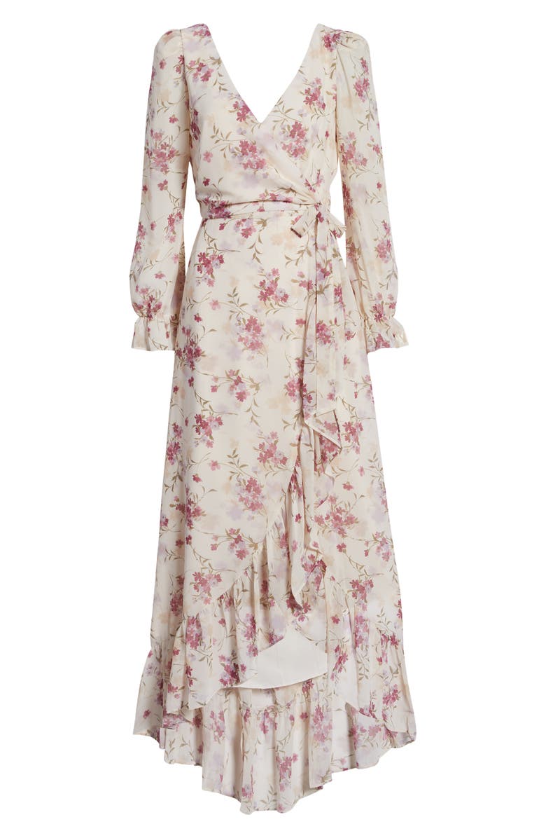WAYF The Emery Faux Wrap Long Sleeve Floral Maxi Dress, Alternate, color,