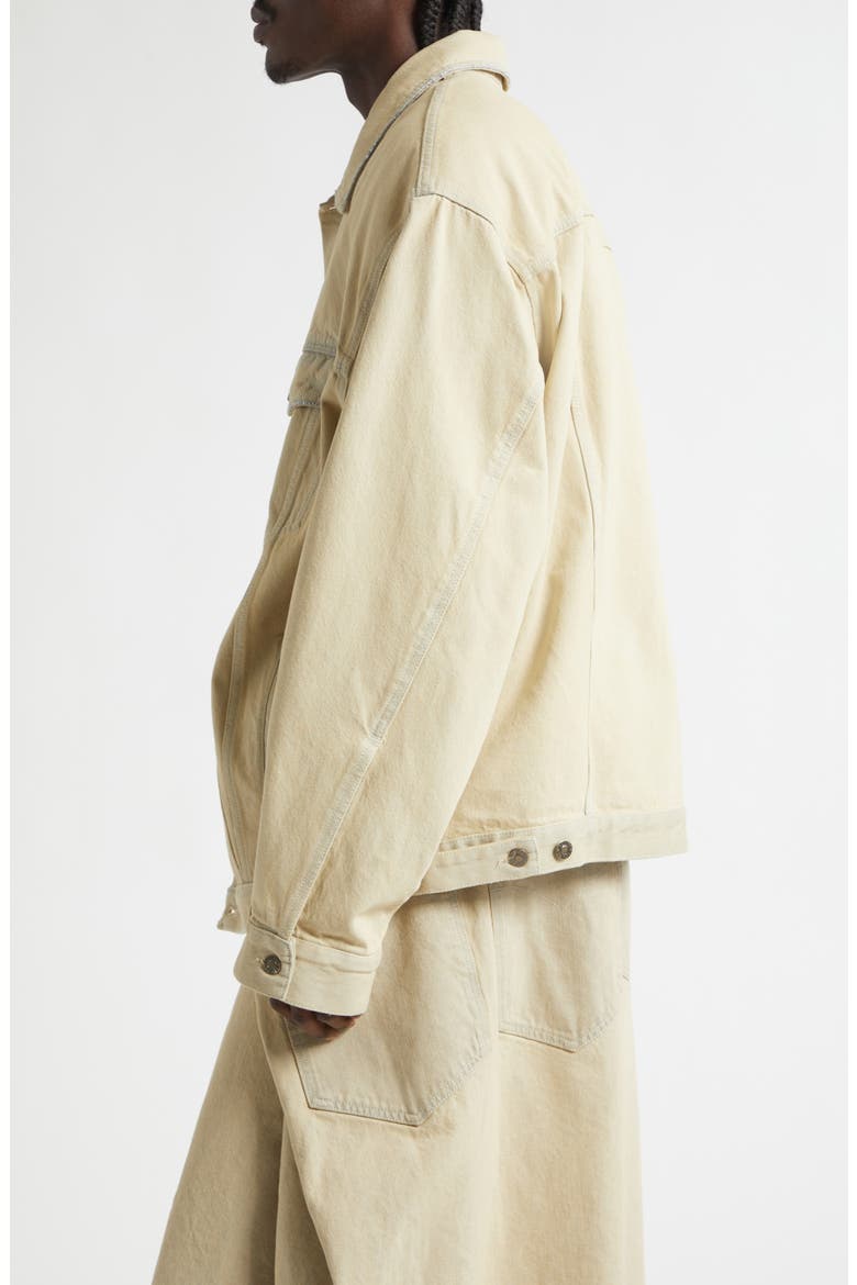 Oversize Cotton Denim Jean Jacket, Alternate, color, WHITEWASHED