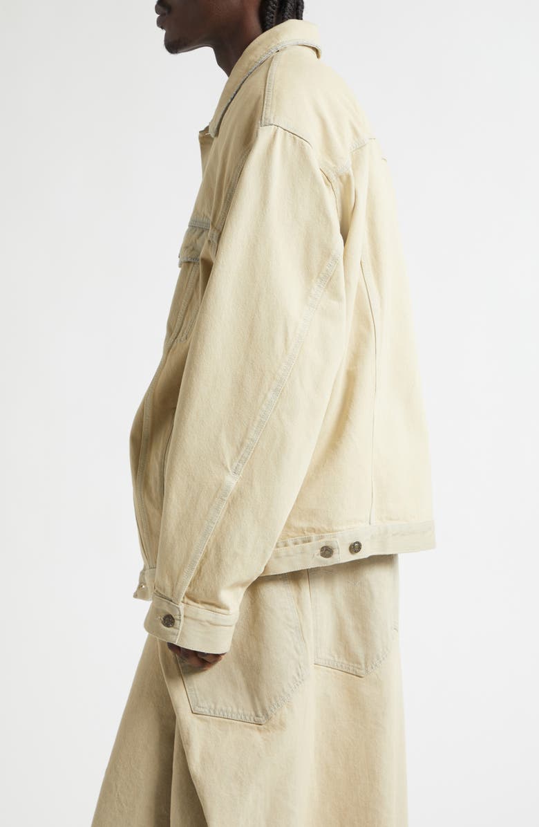 LU'U DAN Oversize Cotton Denim Jean Jacket, Alternate, color, Whitewashed