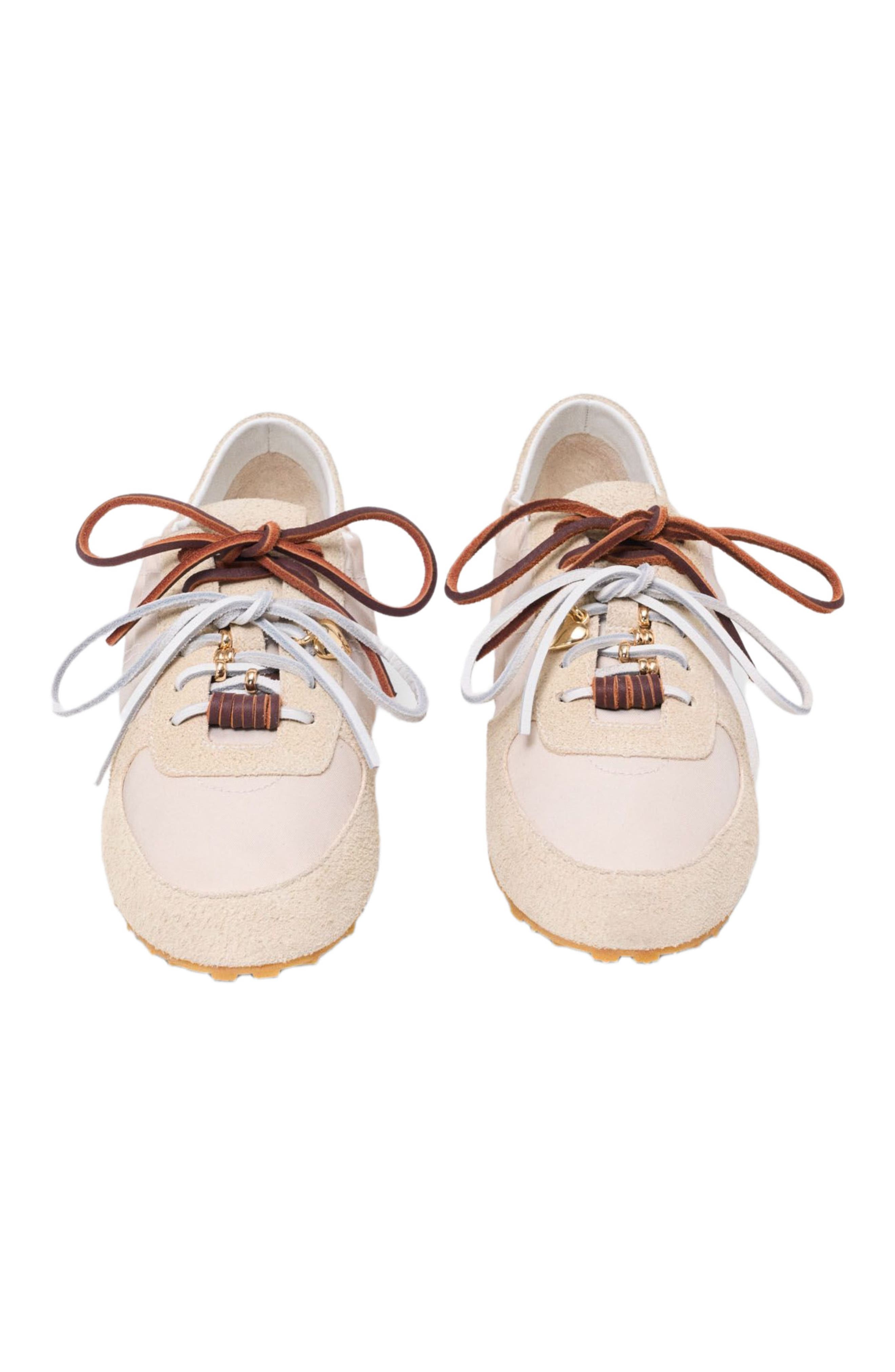 Multi-lace nylon trainers, Main, color, White