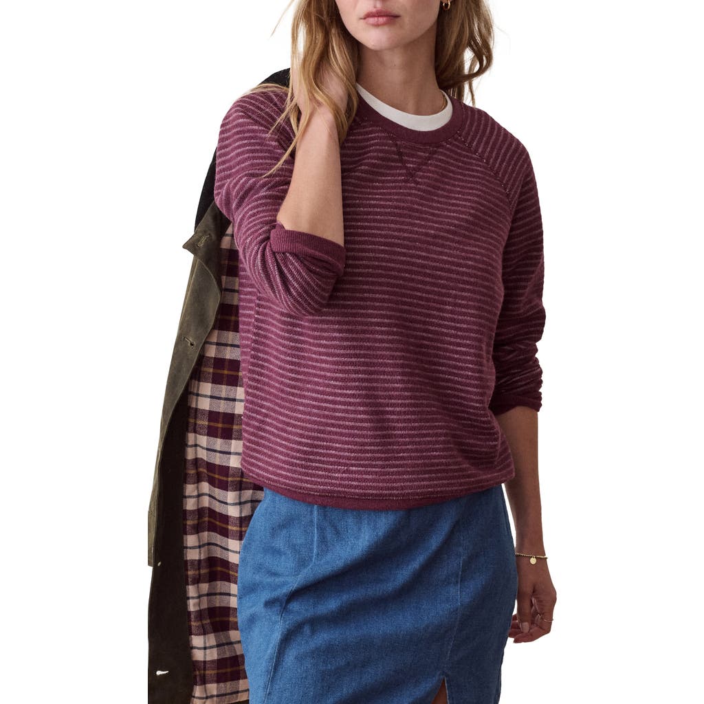 Marine Layer Striped Heathered Raglan T-shirt In Purple