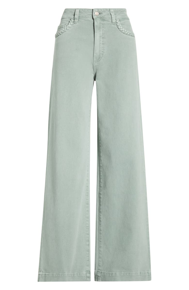 PAIGE Anessa Braided Pocket High Waist Wide Leg Jeans, Main, color, Vintage Seaglss