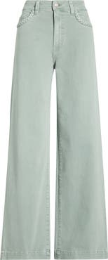 PAIGE Anessa Braided Pocket High Waist Wide Leg Jeans