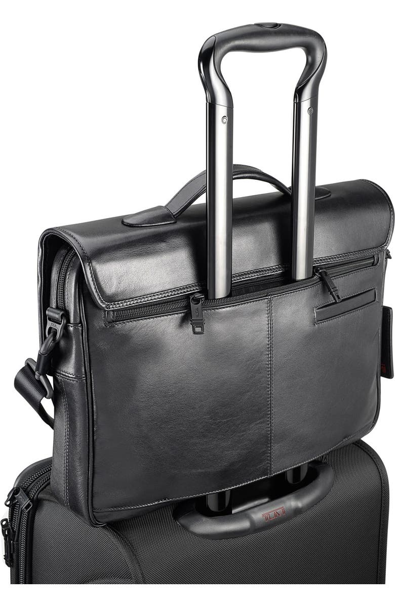 TUMI 'Alpha' Slim Flap Leather Briefcase, Alternate, color,