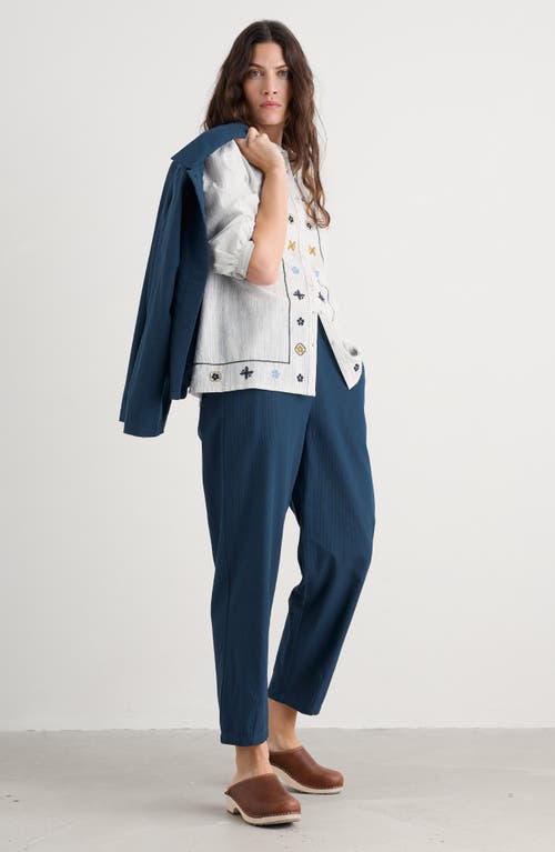 Seasalt Cornwall Vow Cave Organic Cotton Crop Tapered Pants In Blue